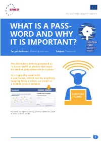 What Is a Pass- Word and Why It Is Important?