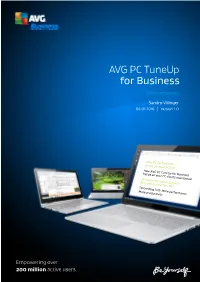 AVG PC Tuneup for Business Whitepaper Sandro Villinger 06.01.2016 | Version 1.0