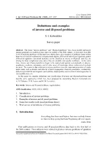 Definitions and Examples of Inverse and Ill-Posed Problems
