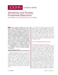 Identifying and Treating Postpartum Depression June Andrews Horowitz and Janice H