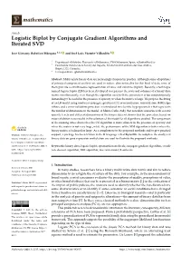Logistic Biplot by Conjugate Gradient Algorithms and Iterated SVD