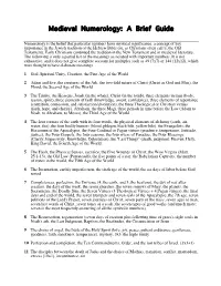 Medieval Numerology: a Brief Guide