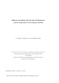 Reference Correlation of the Viscosity of N-Hexadecane from the Triple Point to 673 K and up to 425 Mpa