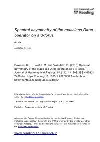 Spectral Asymmetry of the Massless Dirac Operator on a 3-Torus