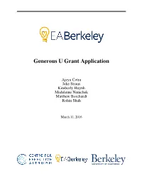 Generous U Grant Application