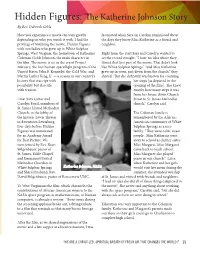 Hidden Figures: the Katherine Johnson Story by Rev