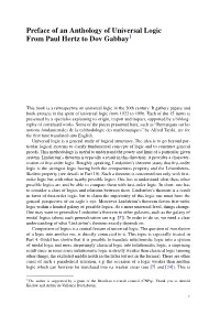 Preface of an Anthology of Universal Logic from Paul Hertz to Dov Gabbay1