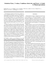Statistical Tests, P-Values, Confidence Intervals, and Power