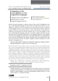 Adaptations of the Latin Alphabet to Write Fragmentary Languages