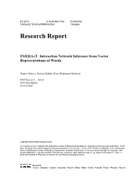Etwork Inference from Vector Representations of Words