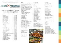 Hnc Catering Menu