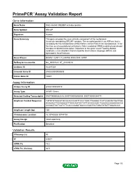 Primepcr™Assay Validation Report