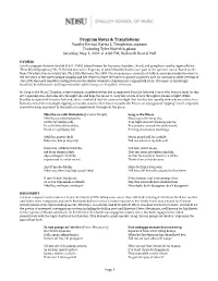 Program Notes & Translations