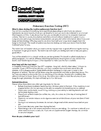 Pulmonary Function Testing (PFT)