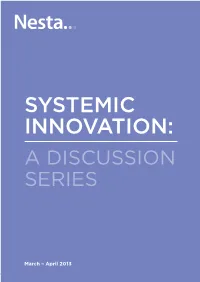 Systemic Innovation: a Discussion Series