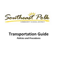 Transportation Guide Policies and Procedures