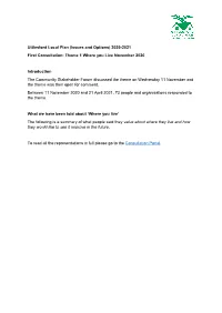 2020-2021 First Consultation: Theme 1 Where You Live November 2020