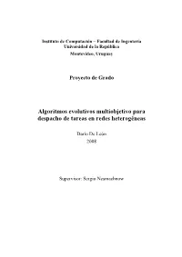 Algoritmos Evolutivos Multiobjetivo Para Despacho De Tareas En Redes Heterogéneas