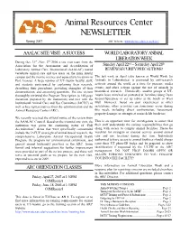 Animal Resources Center NEWSLETTER