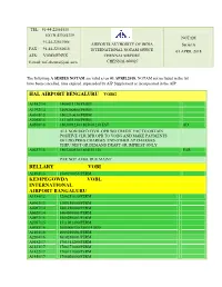 Chennai Notam Summary (A-Series) – Apr 2018