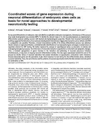 Coordinated Waves of Gene Expression During Neuronal Differentiation of Embryonic Stem Cells As Basis for Novel Approaches to Developmental Neurotoxicity Testing