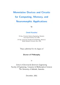 Memristor and Memristive Devices and Systems