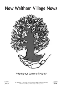 New Waltham 20 A5pp Newsletter.Indd