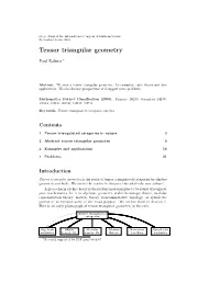Tensor Triangular Geometry