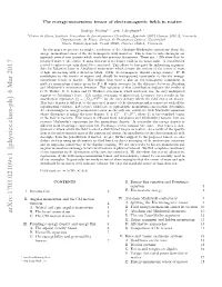 The Energy-Momentum Tensor of Electromagnetic Fields in Matter