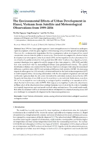 The Environmental Effects of Urban Development in Hanoi, Vietnam from Satellite and Meteorological Observations from 1999–2016
