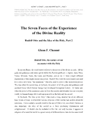 The Seven Faces of the Experience of the Divine Reality
