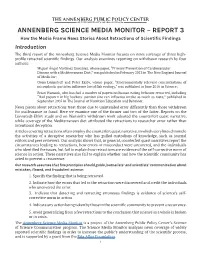 Annenberg Science Media Monitor – Report 3