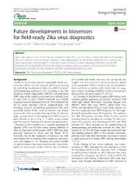 Future Developments in Biosensors for Field-Ready Zika Virus Diagnostics Ariana M