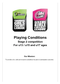 Playing Conditions
