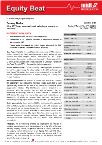 Sunway Berhad Maintain BUY Wins BRT Job As Expected; Stock Valuation to Improve on Revised Target Price (TP): RM3.50 Sentiment (Previously RM2.96)