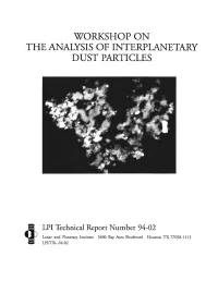 The Analysis of Interplanetary Dust Particles