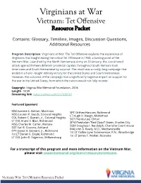 Vietnam: Tet Offensive Resource Packet