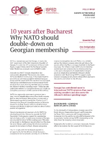10 Years After Bucharest Why NATO Should Double-Down on Georgian