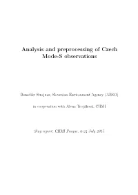 Analysis and Preprocessing of Czech Mode-S Observations