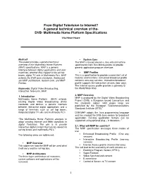 DVB- Multimedia Home Platform Specifications