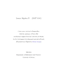 Linear Algebra II (MAT 3141)
