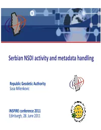 Serbian NSDI Activity and Metadata Handling