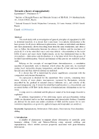 Towards a Theory of Superplasticity