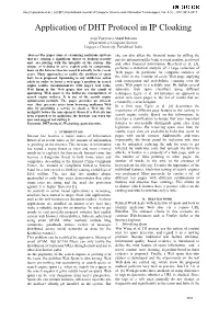 Application of DHT Protocol in IP Cloaking