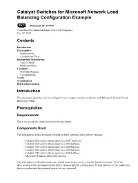 Catalyst Switches for Microsoft Network Load Balancing Configuration Example