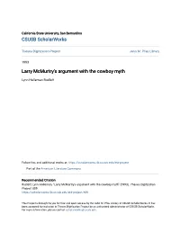 Larry Mcmurtry's Argument with the Cowboy Myth