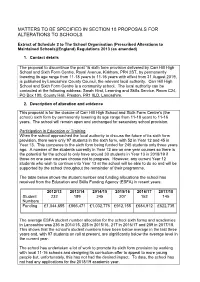 Matters to Be Specified in Section 15