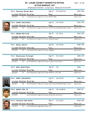 Misdemeanor Warrant List