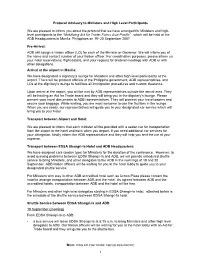 Protocol Advisory to Ministers and High Level Participants We Are
