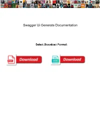 Swagger Ui Generate Documentation